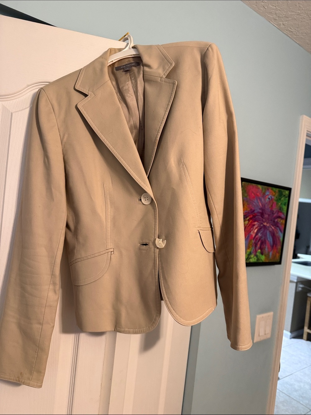 Ann Taylor Light Beige Tailored Blazer
